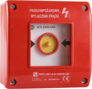 Spamel Przycisk ppoż. natynkowy samoczynny 1Z 1R czerwony z młoteczkiem 24V (PWP1-W01-A-11-24-M) 1