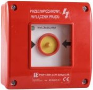 Spamel Przycisk ppoż. natynkowy samoczynny 0Z 2R czerwony z młoteczkiem 230V (PWP1-W01-A-02-230-M) 1