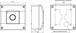 Spamel Przycisk ppoż. natynkowy 1Z 1R czerwony zwalniany samoczynnie bez sygnalizacji (OP1-W01-A11) 2