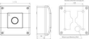 Spamel Przycisk ppoż. natynkowy 2Z 1R czerwony (OP1-W01-B-21-230VAC) 2