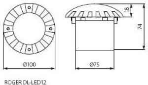 Kanlux Oprawa gruntowa Roger DL-LED12 1W IP66 (07280) 2