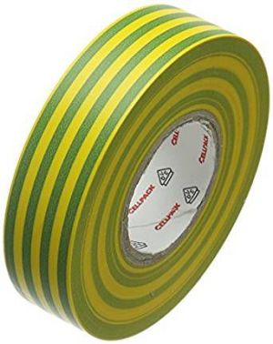 Cellpack Taśma izolacyjna 128 PVC żółto-zielona 25m (145796) 1