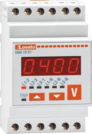 Lovato Electric Woltomierz trójfazowy cyfrowy modułowy 15-660V (DMK70R1) 1