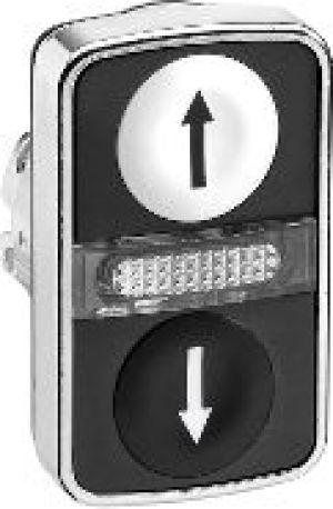 Schneider Electric Przycisk podwójny płaski/płaski biały/czarny samopowrotny LED metalowy UP/DOWN(ZB4BW7A1724) 1