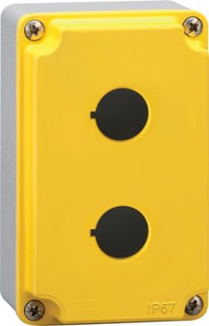 Lovato Electric Metalowa obudowa pusta 2 otwory pokrywa żółta (LPZM2A5) 1