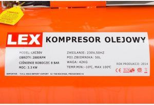 Sprężarka LEX 8bar 50L (LXC50V) 15