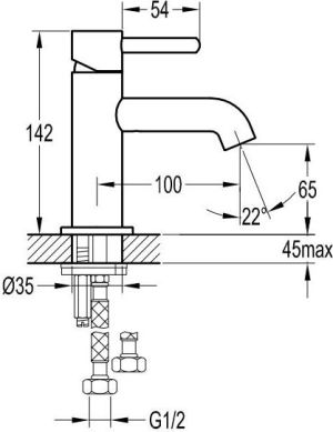 Bateria umywalkowa Omnires Y stojąca chrom (Y1210) 3