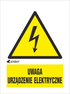 ANRO Tabliczka Uwaga urządzenie elektryczne 148 x 210mm (10EOA/Q4/F) 1