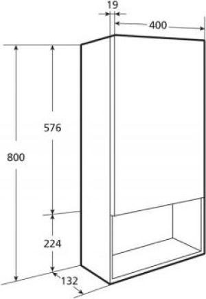Roca Szafka górna z lustrem Zoom Madalena 40cm dąb czarny (WM433MD1Z5100F1) 2