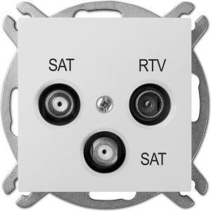 Elektro-Plast Gniazdo antenowe Sentia RTV/SAT/SAT końcowe białe (1460-10) 1