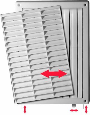 AWENTA Kratka wentylacyjna biała z żaluzją i siatka 128 x 197mm (T59) 2