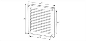 AWENTA Kratka wentylacyjna biała z siatką 150 x 150mm (TRU2) 3