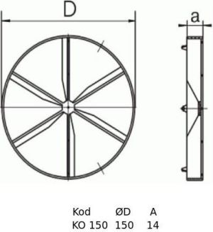 Vents Zawór zwrotny do wentylatorów o średnicy 150mm (KO150) 2