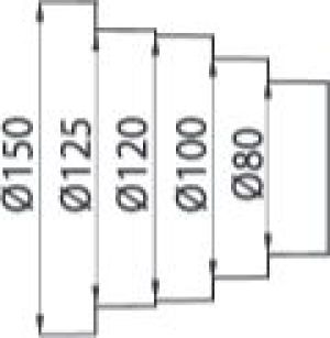 Vents Redukcja okrągła wielostopniowa biała 80 - 150mm (310) 2