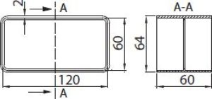 Vents Łącznik kanałów płaskich biały 120 x 60mm (420) 2