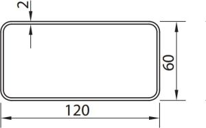 Vents Kanał płaski biały 120 x 60 x 1000mm (4010) 2