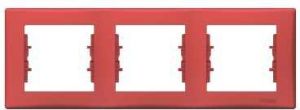 Schneider Electric Ramka potrójna czerwona pozioma (SDN5800541) 1
