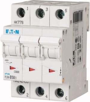 Eaton Wyłącznik nadprądowy 3P C 50A 10kA AC PLSM C50/3-MW (242479) 1