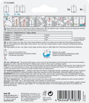 Tesa Gwoździe samoprzylepne do tapet i tynku do 2kg 2szt. (H7777602) 31