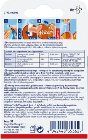 Tesa Plastry montażowe samoprzylepne przezroczyste do 1kg 8szt. (H7773302) 6