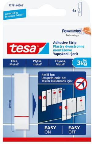 Tesa Plastry montażowe samoprzylepne do płytek i metalu do 3kg 6szt. (H7776102) 4