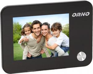 Orno Elektroniczny wizjer do drzwi 3,5cala z dzwonkiem, podświetleniem nocnym, zoomem i funkcją nagrywania, bateryjny (OR-WIZ-1102) 3