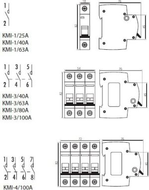 Kanlux Rozłącznik modułowy 40A 1P KMI-1/40A (23231) 2