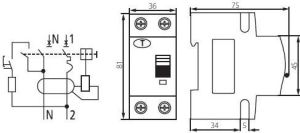 Kanlux Wyłącznik różnicowo-nadprądowy 2P B 25A 0,03A typ A KRO6-2/B25/30 (23211) 2