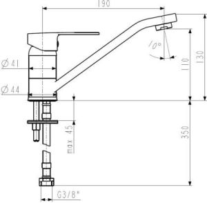 Bateria kuchenna KFA Sofit stojąca chrom (5113-715-00) 2