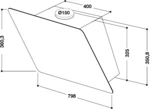 Okap Whirlpool Okap kominowy AKR 039 GBL czarne szkło 80cm 3