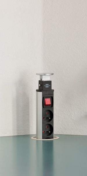 Brennenstuhl Przedłużacz biurkowy Tower-Power 3 gniazda + 2 x USB z wyłącznikiem 2m (1396201013) 3