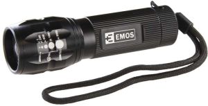 Latarka Emos metalowa LED 3W 180lm z zoomem 3 x AAA czarna (P3830) 1
