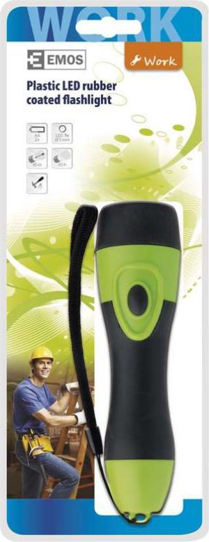 Latarka Emos gumowana 3 x LED 12lm 2 x AA zielono-czarna (P3864) 3