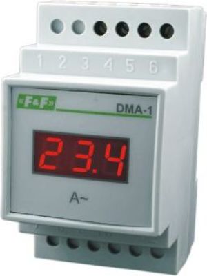F&F Amperomierz 1-fazowy cyfrowy modułowy 0-20A do pomiaru bezpośredniego (DMA-1) 1