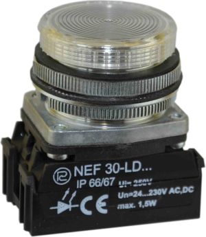 Promet Lampka sygnalizacyjna 30mm biała 24 - 230V AC / DC (W0-LDU1-NEF30LD B) 1