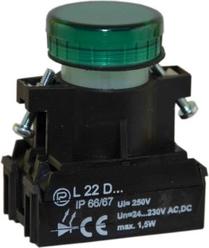 Promet Lampka sygnalizacyjna 22mm zielona 24 - 230V AC / DC (W0-LDU1-L22D Z) 1