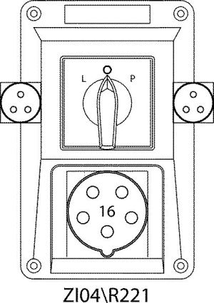 Spamel Zestaw instalacyjny z gniazdem 16A 3P+N+PE 2x2P+P (ZI04R221) 2