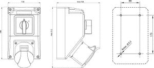 Spamel Zestaw instalacyjny z gniazdem 16A 3P+N+PE 2x2P+P (ZI04R221) 3