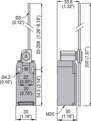 Lovato Electric Wyłącznik krańcowy 1R 1Z migowy metal dźwignia z prętem (KML2S11) 2