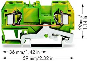 Wago Złączka szynowa ochronna 4mm2 żółto-zielona (281-907) 2