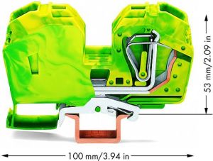 Wago Złączka 2-przewodowa 35mm2 żółto-zielona (285-637) 2