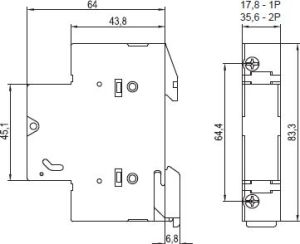 Eti-Polam Rozłącznik bezpiecznikowy cylindryczny 3P 32A 10x38mm PCF (002550004) 2