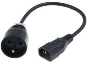 Kabel zasilający Jonex Przedłużacz do UPS 1-gniazdo z/u 10A H05VV-F 3 x 1 0,3m z wtykiem IEC C14 (PS-PCU 171) 1