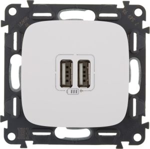 Legrand VALENA ALLURE Gniazdo ładowania usb podwójne białe (754995) 2