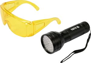 Yato Latarka UV 51 LED 3 x 1,5V + okulary (YT-08581) 1