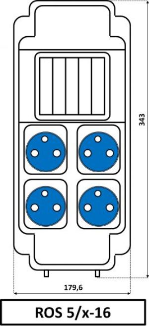 SEZ Rozdzielnica 4x250V okienko IP54 (ROS 5/X-16) 2
