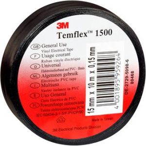 3M Taśma elektroizolacyjna Temflex 1500 czarna 15mm x 10m (DE272950895) 1