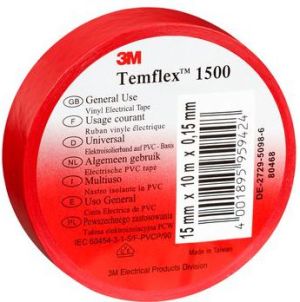 3M Taśma elektroizolacyjna Temflex 1500 15mm x 10m czerwona (DE272950960) 1