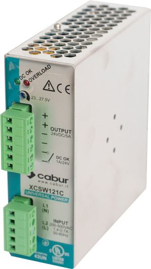 Cabur Zasilacz impulsowy jednofazowy 90 - 264V AC / 24V DC 5A 120W (XCSF120C) 1