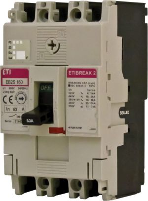 Eti-Polam Wyłącznik mocy 3P 125A 16kA bez regulacji EB2S 160/3LF (004671810) 1